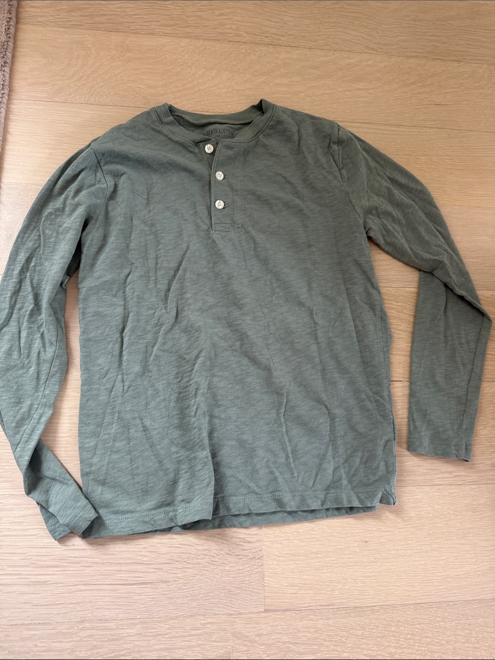 Crewcuts Olive Long Sleeve Henley Top